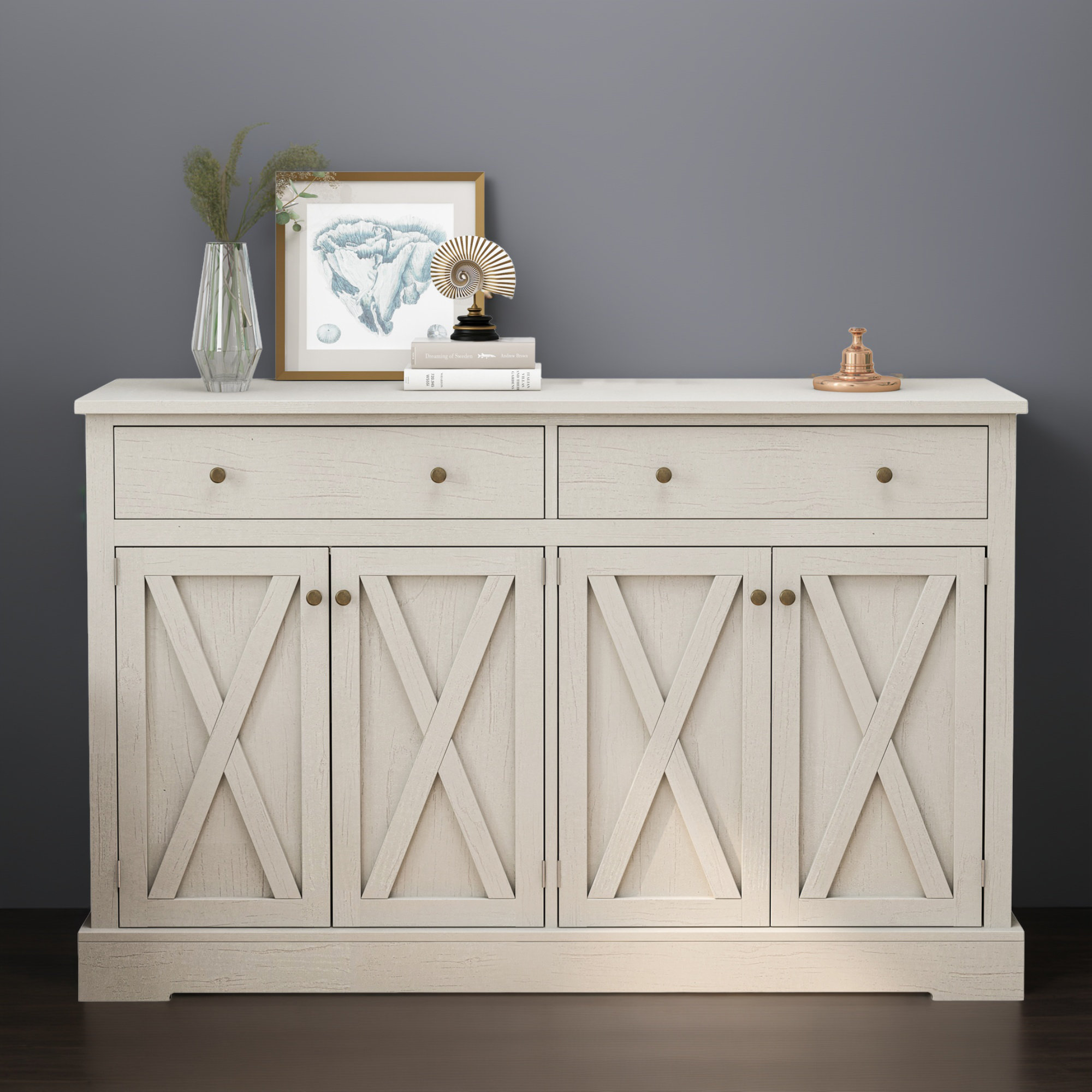 Rosalind Wheeler 55.14" Kitchen Storage Sideboard Buffet Cabinet Console Table | Wayfair